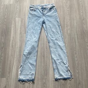 Zara straight leg with slit jeans